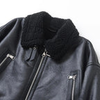 Veste en faux cuir d'agneau pour femmes