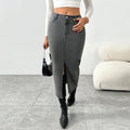 Jupe moulante droite vintage en jean pour femmes