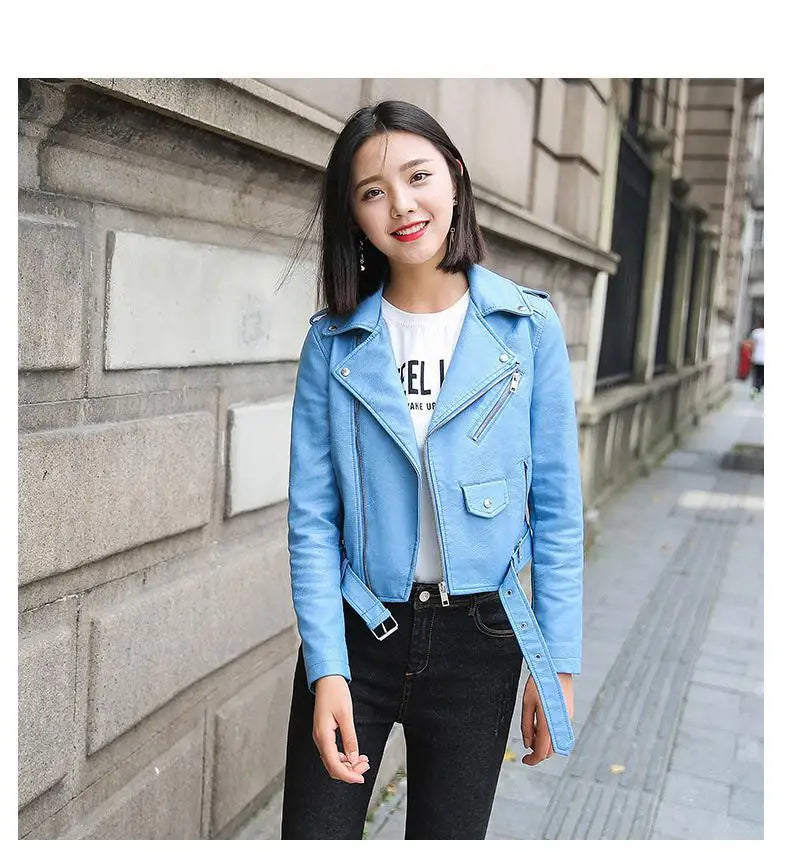 Blouson en similicuir PU femmes