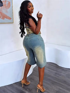 Ensemble 2 Pièce en jeans Shorts et top pour femmes