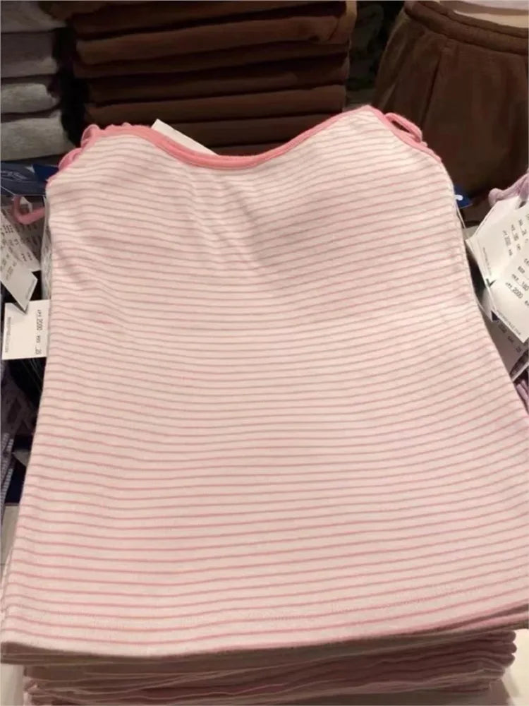 Débardeur rayée rose pour femmes