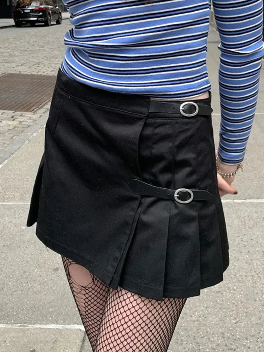 Mini jupes cargo en jean vintage pour femmes