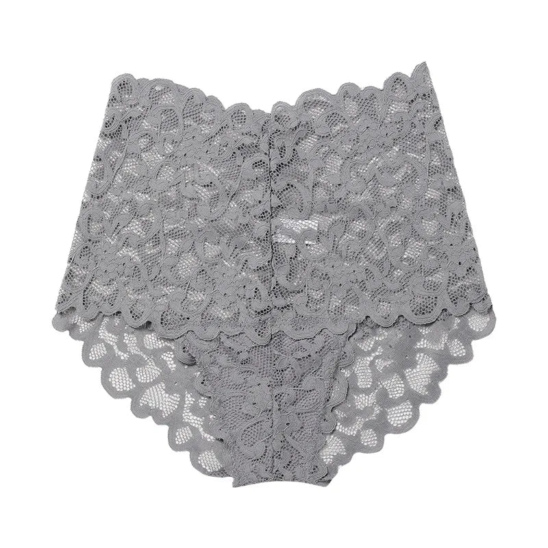 Culottes taille haute en dentelle transparente pour femmes