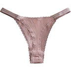 String taille basse en satin pour femmes