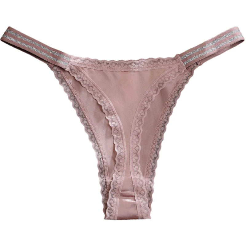 String taille basse en satin pour femmes
