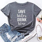 T Shirt imprimer en coton à manches courtes pour femmes