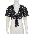 Crop top sexy à pois pour femmes