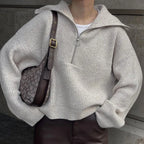 Pull ample en tricot à manches longues pour femmes