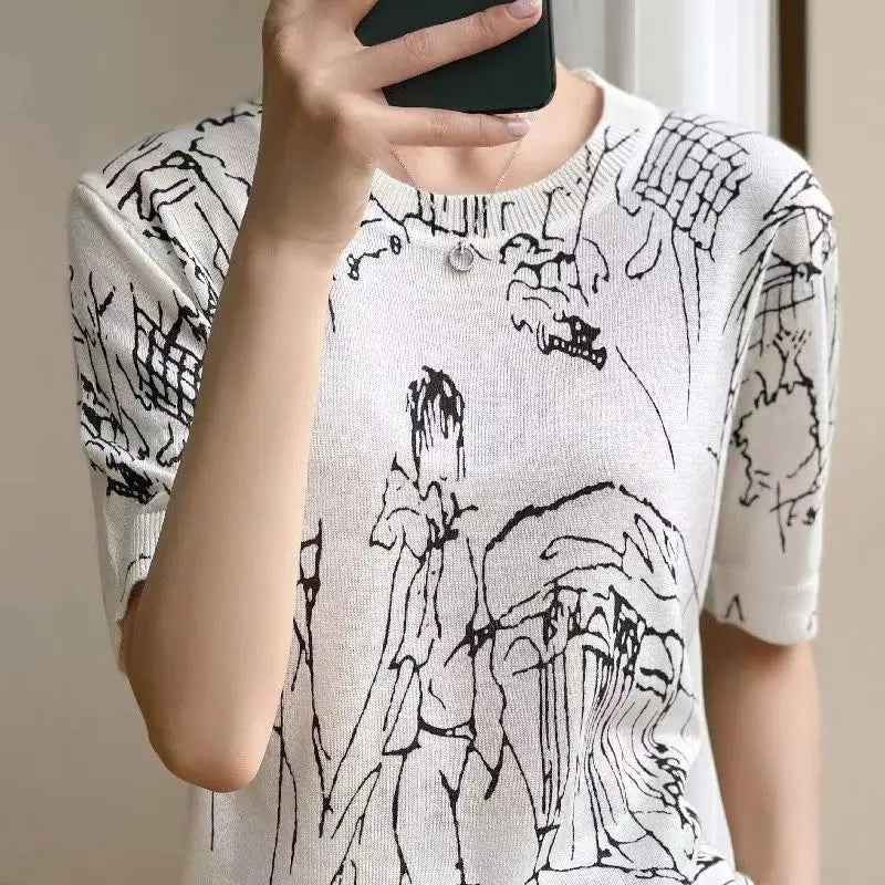 Pull-over en tricot imitation laine raffinée pour femmes