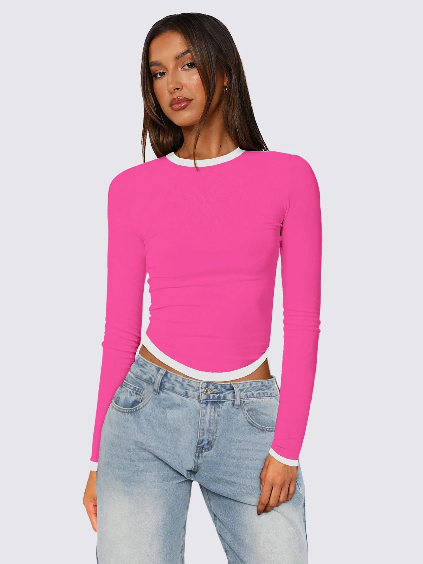 T-shirt à manches longues décontracté pour femmes