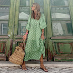Robe longue à manches bouffantes pour femmes