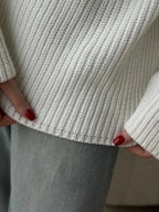 Pull basique tricoté col rond pour femmes
