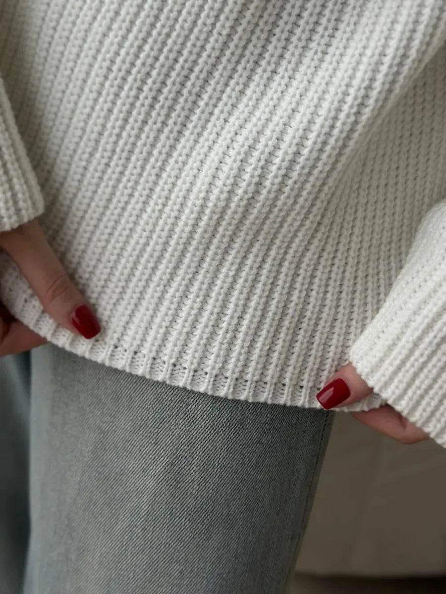 Pull basique tricoté col rond pour femmes