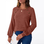 T-shirt à manches longue décontracté lâche pour femmes