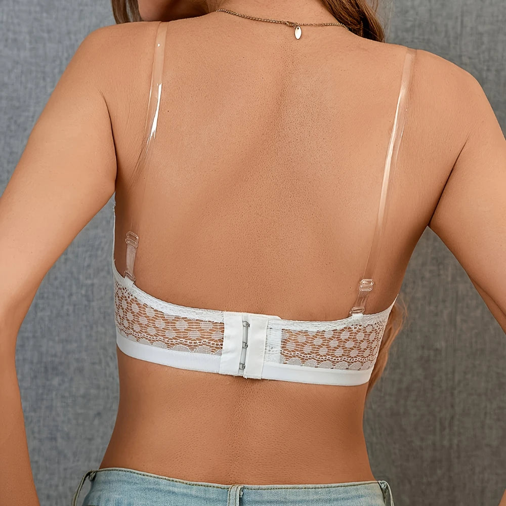 Soutien-gorge sans bretelles en dentelle blanche pour femmes