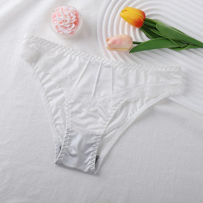Culotte Femme – Tissu Soyeux et Bordure Dentelle