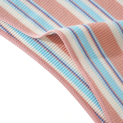 String Coton Femme – Rayures Arc-en-Ciel