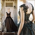 Robe de mariée gothique noire pour femmes