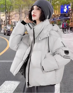 Manteau matelassées en patchwork de fourrure pour femmes