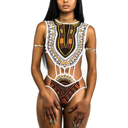 Maillot de Bain 1 Pièce Femme – Imprimé Africain