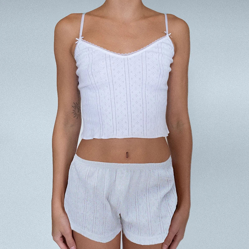 Pyjama 2 pièces imprimé crâne Kawaii vintage pour femmes