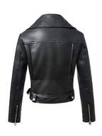 Blouson en similicuir noir pour femmes