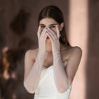 Gants de mariée élégants en tulle doux pour femmes