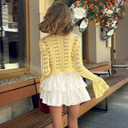Cardigan tricoté ajouré pour femme