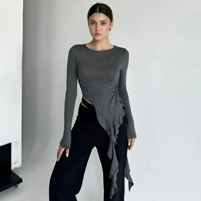 T-shirts à franges irrégulières pour femmes