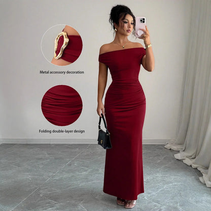 Robe Longue de Soirée Femme – Épaules Dénudées