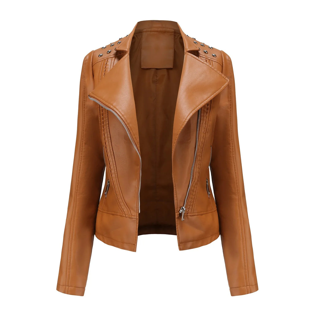 Veste en similicuir souple pour femmes