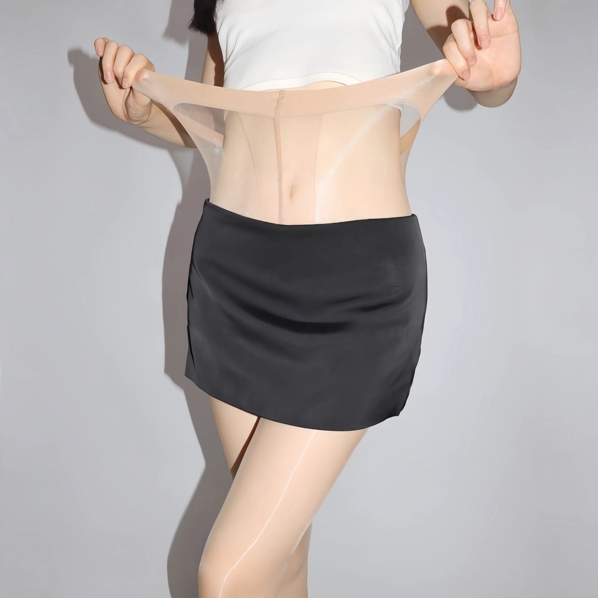 Collants taille haute ultra-fins et brillants pour femmes