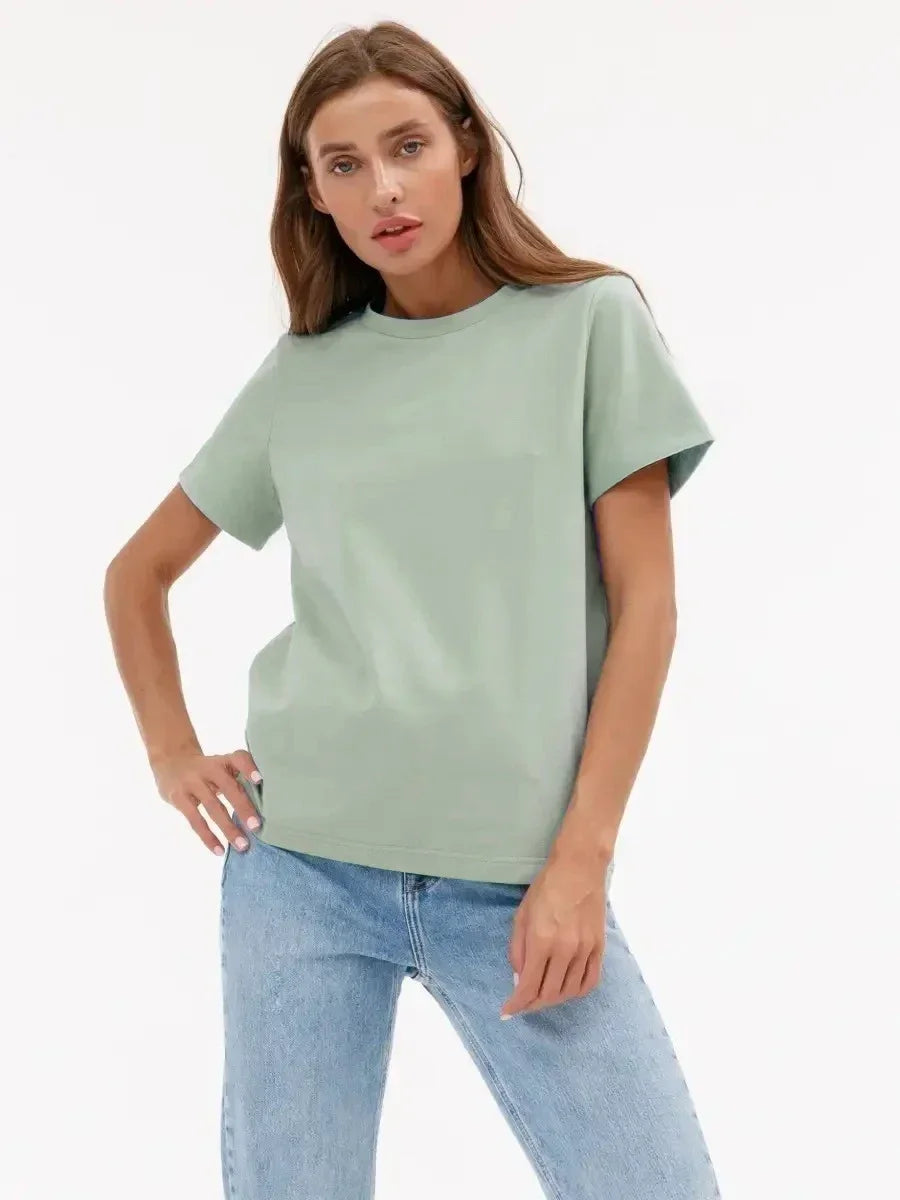 T-shirt d'été 100 % coton pour femmes