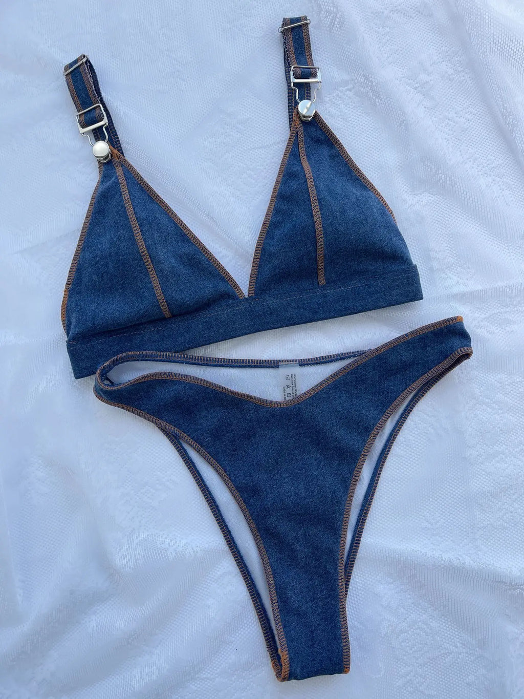 Maillot de bain 2 pièces en jean pour femmes