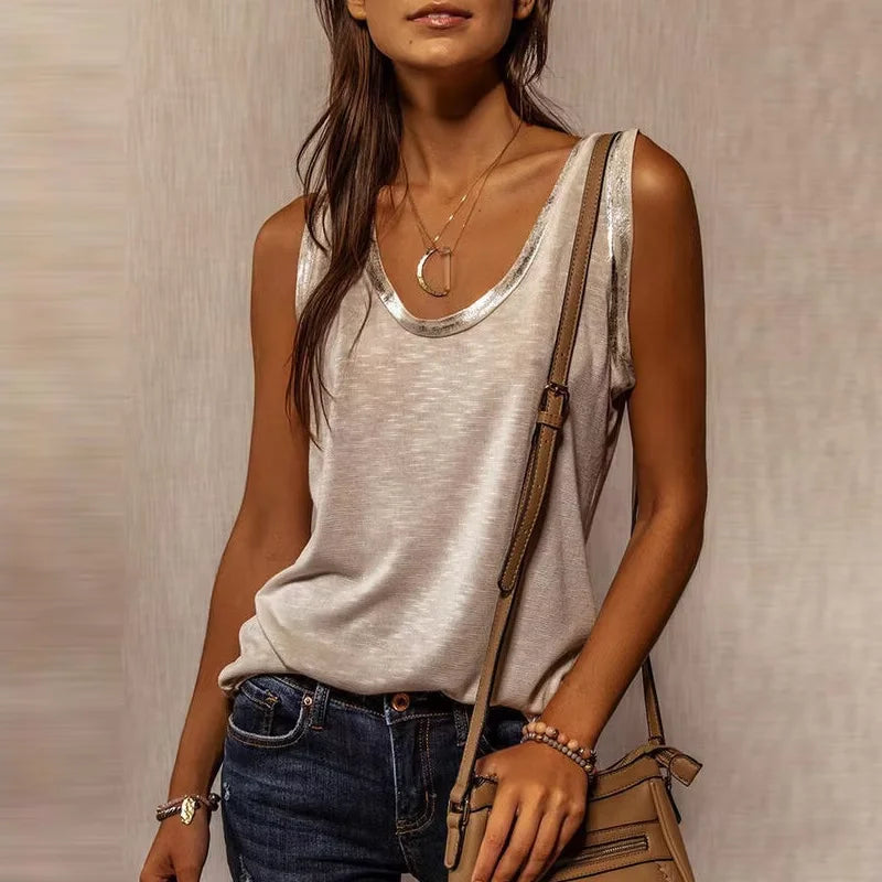 T-shirt à manches longues et col en V pour femmes