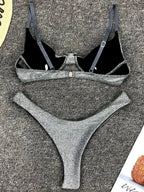 Maillot de bain deux pièces à armatures pour femmes