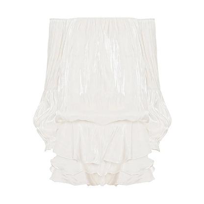 Robe Romantique Femme – Volants et Épaules Dénudées