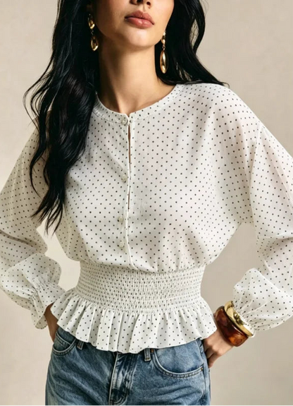 Chemise à Pois Femme – Style Chic Coréen