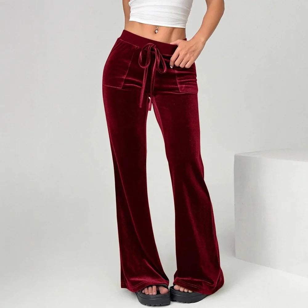Pantalon évasé taille haute pour femmes