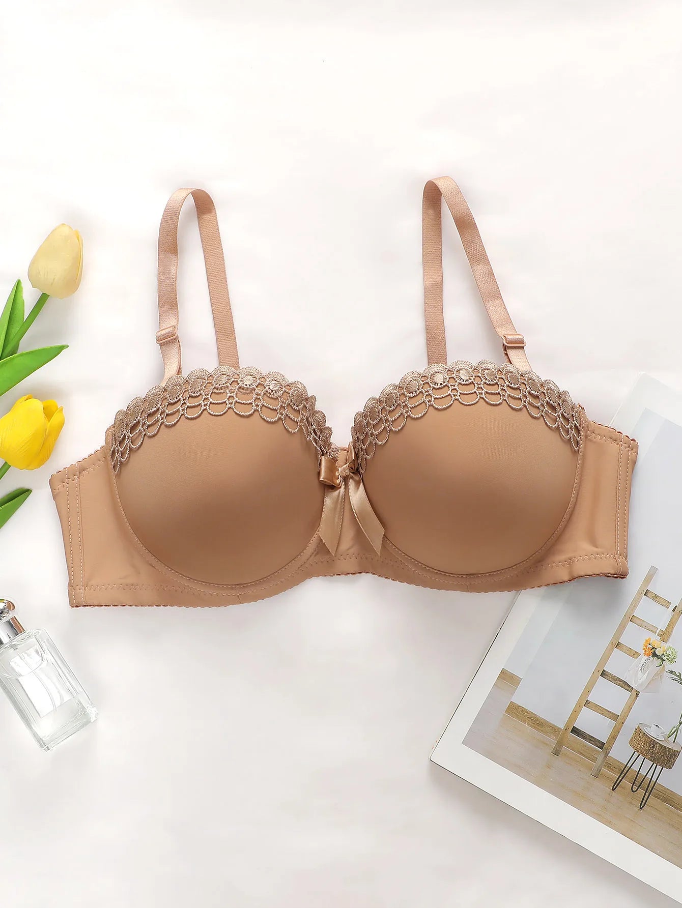 Soutien-gorge à fleurs brodées pour femmes