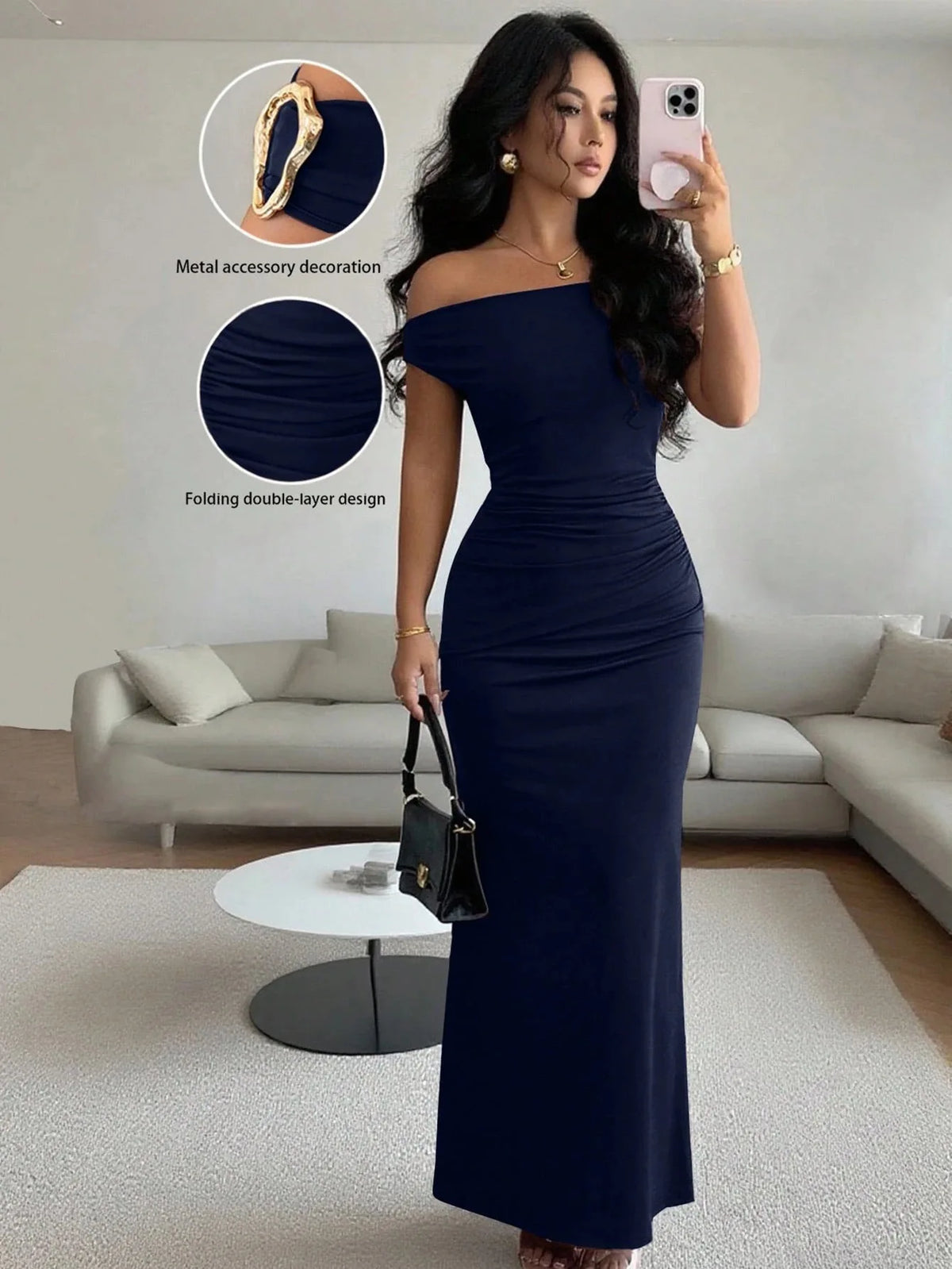 Robe Longue de Soirée Femme – Épaules Dénudées