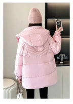 Manteau coréenne à capuche en coton rembourré pour femmes