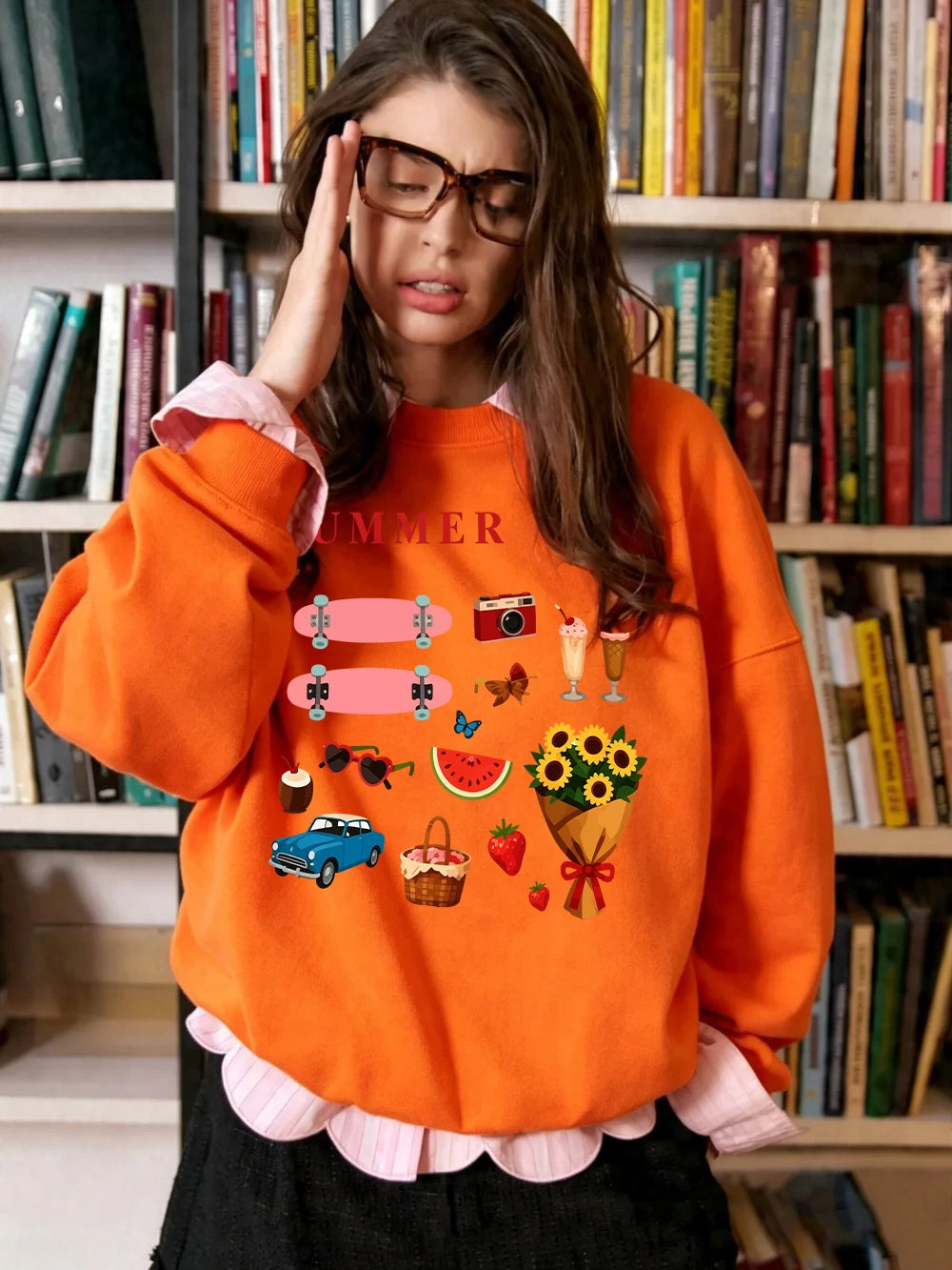 Sweat-shirts imprimés à motifs estivaux pour femmes