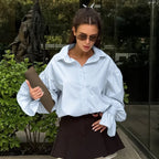 Chemise à manches longues en coton pour femmes