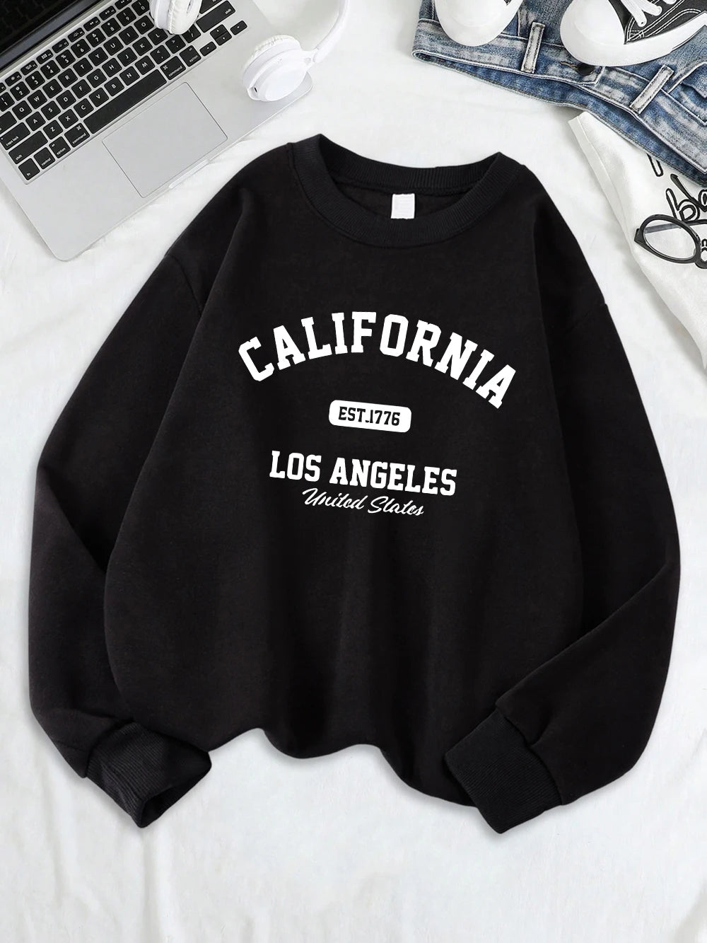 Sweat-shirts Imprimés Californie Los Angeles Est 1776 pour femmes