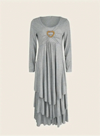 Robe maxi décontractée à manches longues et col rond pour femmes
