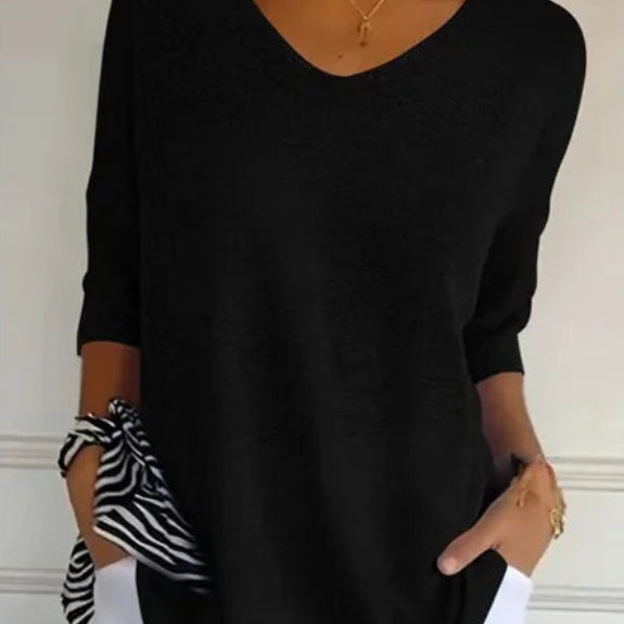 Pull décontracté à col en V pour femmes