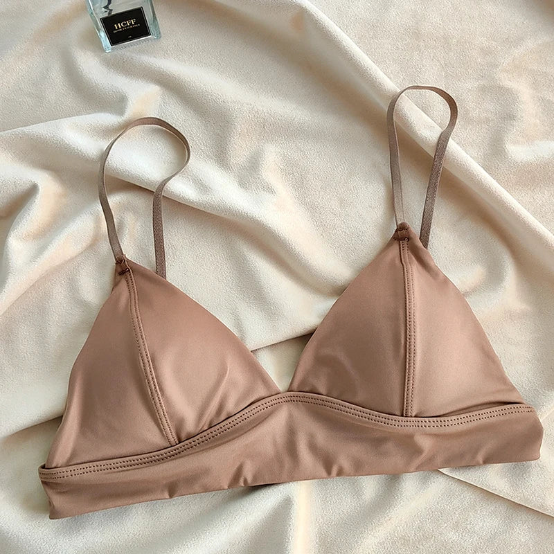 Soutien-gorge triangle sans coutures imprimé léopard pour femmes