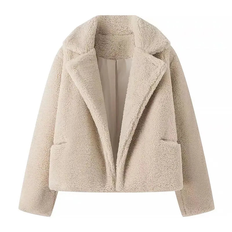 Manteau d'hiver chaud en peluche pour femmes