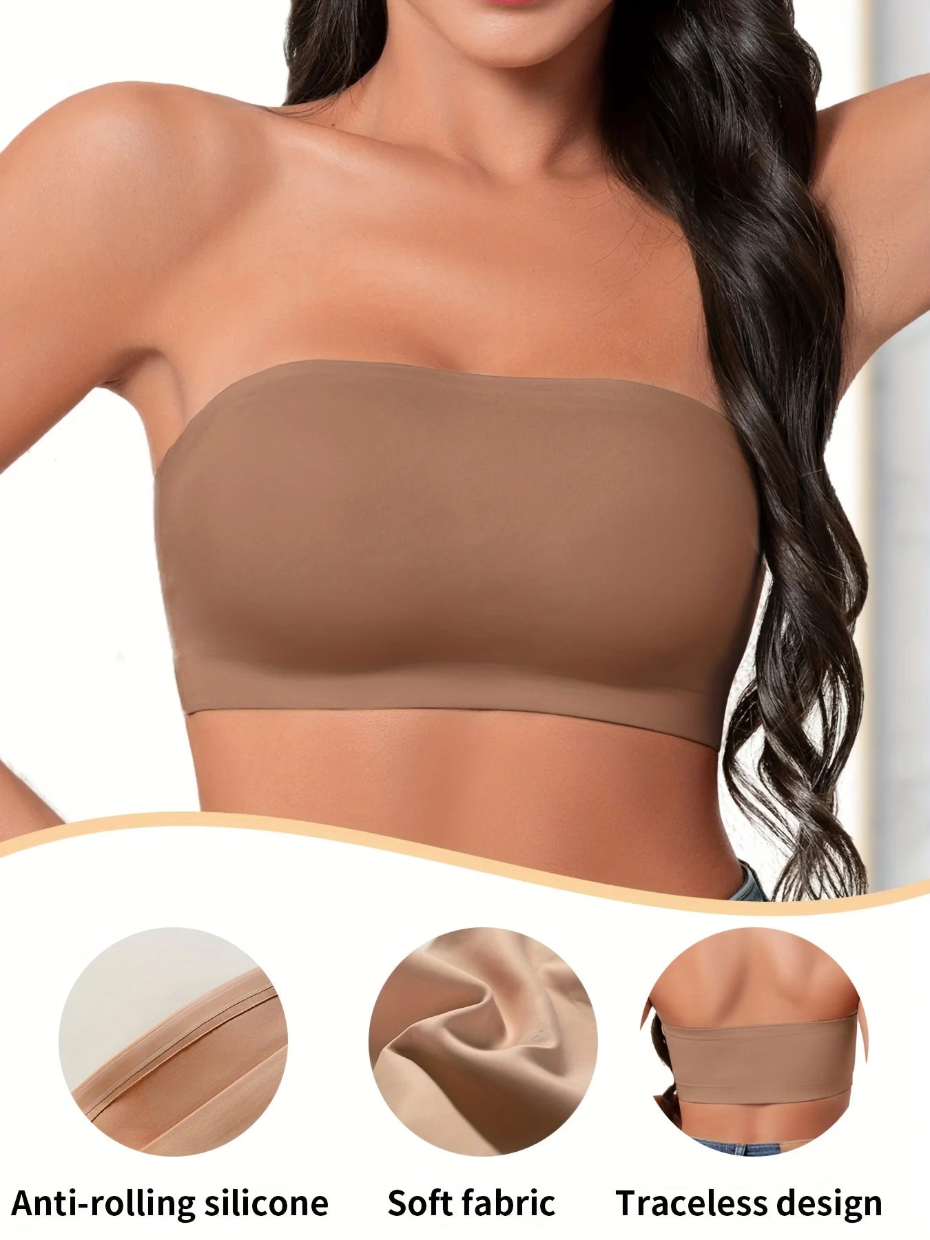 Soutien-gorge sans bretelles et sans couture pour femmes